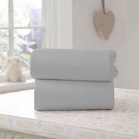 Clair De Lune Fitted Sheet Twin Pack Cotbed Grey