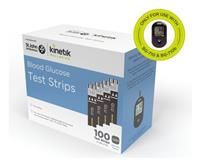 Kinetik Wellbeing Blood Glucose Test Strips (Pack of 100) – Used by The NHS – in Association with St John Ambulance – Test Strips Available on Prescription