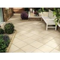 Marshalls Saxon Textured Buff Paving Slab 450 x 450 x 35 mm