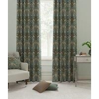 William Morris Strawberry Thief Ready Made Pencil Pleat Curtains Slate
