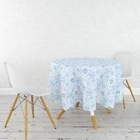 William Morris Blue Compton 132cm Circular Acrylic/PVC Tablecloth