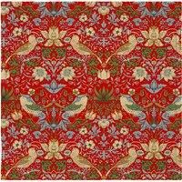 Jansons Direct Linens Strawberry Thief Red 100% Cotton Four Pack Napkins 43cm x 43cm William Morris Gallery