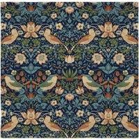 Jansons Direct Linens Strawberry Thief Navy Blue 100% Cotton Four Pack Napkins 43cm x 43cm William Morris Gallery