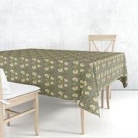 Pimpernel Charcoal 100% Cotton Table Cloth 132cmx 228cm William Morris Gallery