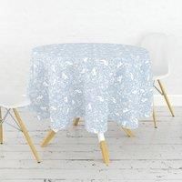 William Morris Forest Life Blue 132cm Round Cotton Tablecloth