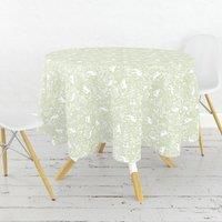 William Morris Forest Life Green 132cm Round Cotton Tablecloth