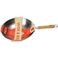 School of Wok Carbon Steel Round Bottom Wok 33cm 13 Inch Chinese Stir Fry New