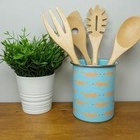 Scion Mr Fox Blue Utensil Jar Kitchen Tools Storage Cute Orange Foxes Home