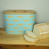 Scion Mr Fox Bamboo Lid Bread Bin, Blue/Multi