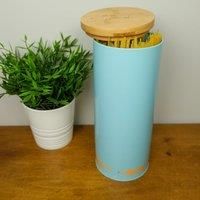 Scion Mr Fox Spaghetti Storage Jar, Blue Kitchen Home Pasta Canister Bamboo Lid