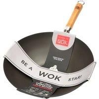 School of Wok by Dexam 12"/30cm Pre-Seasoned Carbon Steel Wok