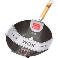 School of Wok by Dexam 10.5"/27cm Pre-Seasoned Carbon Steel Wok