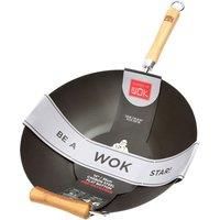 School of Wok by Dexam 14"/36cm Pre-Seasoned Carbon Steel Wok