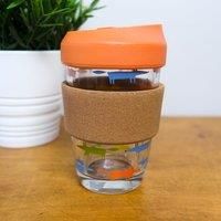 Glass Travel Mug Microwaveable Diswasher Safe Versatile Dexam Fox Print 320ml
