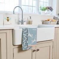 Dexam Meow Recycled Cotton Set of 2 Tea Towels - Blue