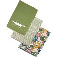 Scion Mr Fox Set of 3 Tea Towels Green