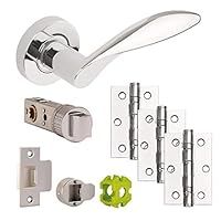 Jigtech JTB72000 Cresta Door Pack-Latch, Polished Chrome