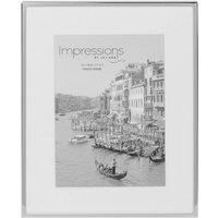 Impressions narrow silver plated 5" x 7" photo frame with white mount boarder