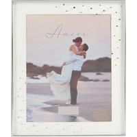 Amore Silver Plated Box Photo Frame With Crystals Detail 8" x 10"