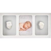 Bambino Triple First Year Photo Frame & hand and foot Casting Kit White