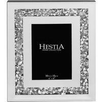 Hestia Mirror Glass with Crystal Edge Photo Frame 4" X 6"