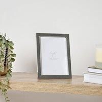 Nickel Plated Grey Faux Shagreen Frame 5'' x 7''