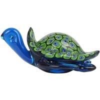 Widdop Objets D'art Hand Blown Blue Glass Turtle Figurine Collectable Gift Idea