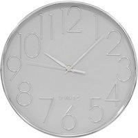 WALL CLOCK by HOMETIME & WIDDOP & Co - 3D Dial, 30cm (Silver & Cool Grey)
