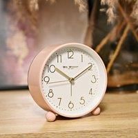 Widdop WILLIAM Blush Metal Alarm Clock with Gold Dial