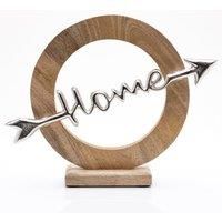 'Home' Arrow Wood and Metal Ornament 28cm