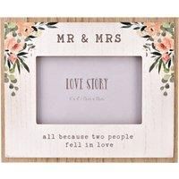 MDF Photo Frame 6" x 4" "Mr & Mrs"