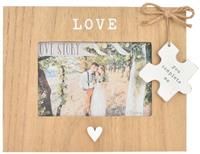 Love Wooden 6x4 Photo Frame with Heart and Hanging Plaque