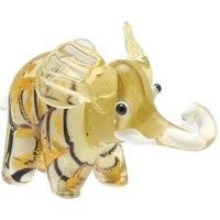 Juliana Objets d'art Small Glass Figurine Brown Golden Elephant Glass Paperweigh