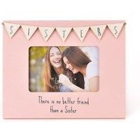 Sisters Photo Frame Wooden Bunting Love Life 6" X 4" Photo Frame Gift Idea LL427SIS