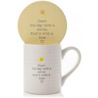 Widdop Start with A Smile Gift Set Mug & Coaster in A Gift Box Love Life Range Gifts LL447