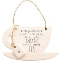 Mum Cup Shaped Hanging Plaque