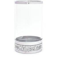 Hestia Candle Holder Glass with Diamante Base 12.5cm