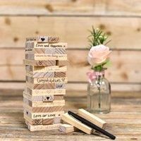Wedding Jenga Wooden Guest Book - 72 Blocks