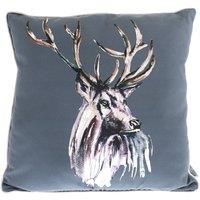 Meg Hawkins Stag Design Grey Cushion 40cm Square