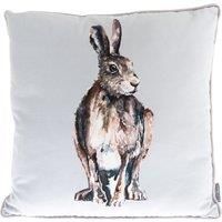 Meg Hawkins Hare Design Grey Cushion 40cm Square