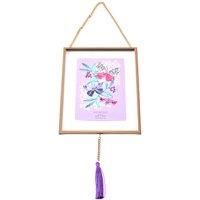 Frida Gold Effect Hanging Photo Frame 4" x 6" With Tassle