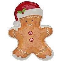 Christmas Gingerbread Man Plate Ceramic Shaped Cookie Plate