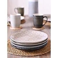 Set of 4 Tile Pattern Side Plates