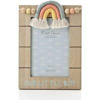 MDF Photo Frame with Macrame Rainbow "Little Boy" 4" x 6"