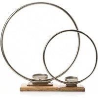 HESTIA SET OF 2 METAL HOOP CANDLE HOLDERS 30CM & 43CM