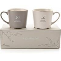Widdop Grey/White Anniversary Mug Set - 40 Wonderful Years