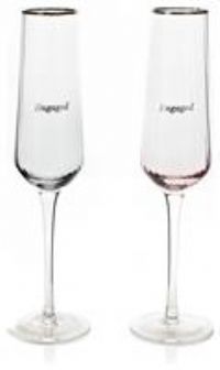 Amore Set of 2 Engaged Flute Glasses