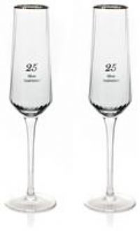 Set of 2 Flute Glasses - 25th Anniversary