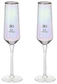 Set of 2 Flute Glasses - 30th Anniversary