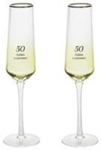 Set of 2 Flute Glasses - 50th Anniversary